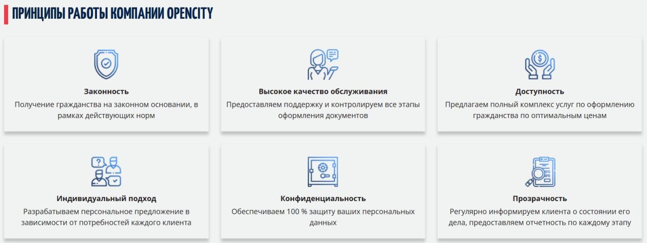 ПРИНЦИПЫ РАБОТЫ КОМПАНИИ OPENCITY