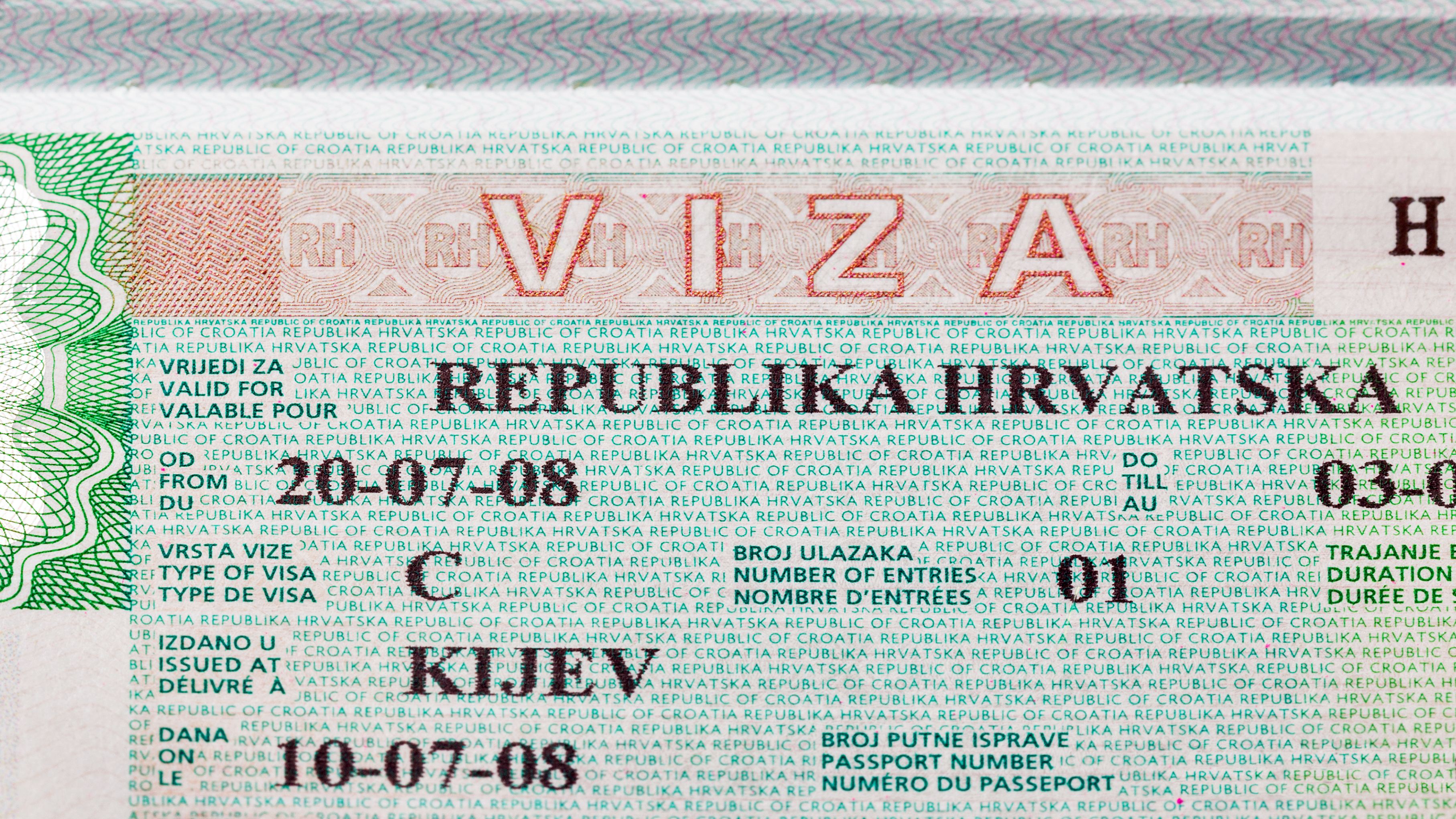 Хорватская виза