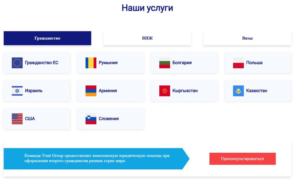 Услуги Trust Group